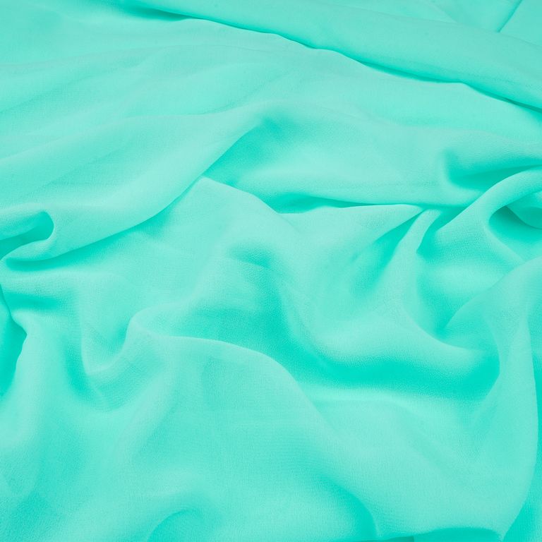 Turquoise Plain Faux Georgette Fabric