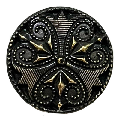 Black Color Ancient Medieval Designer Round 1 Hole Plastic Buttons