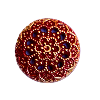 Red & Blue Color Flower Designer 1 Hole Metal Buttons