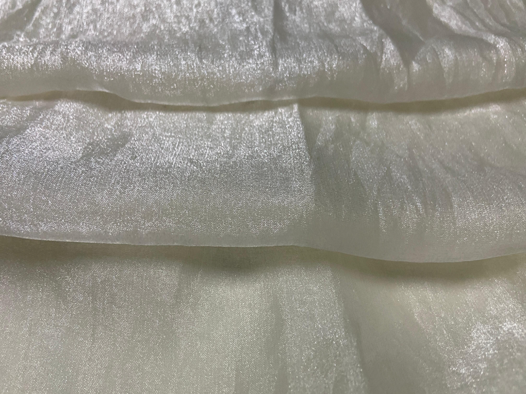 Luxuries Crystal Cream Heavy Fendi Silk