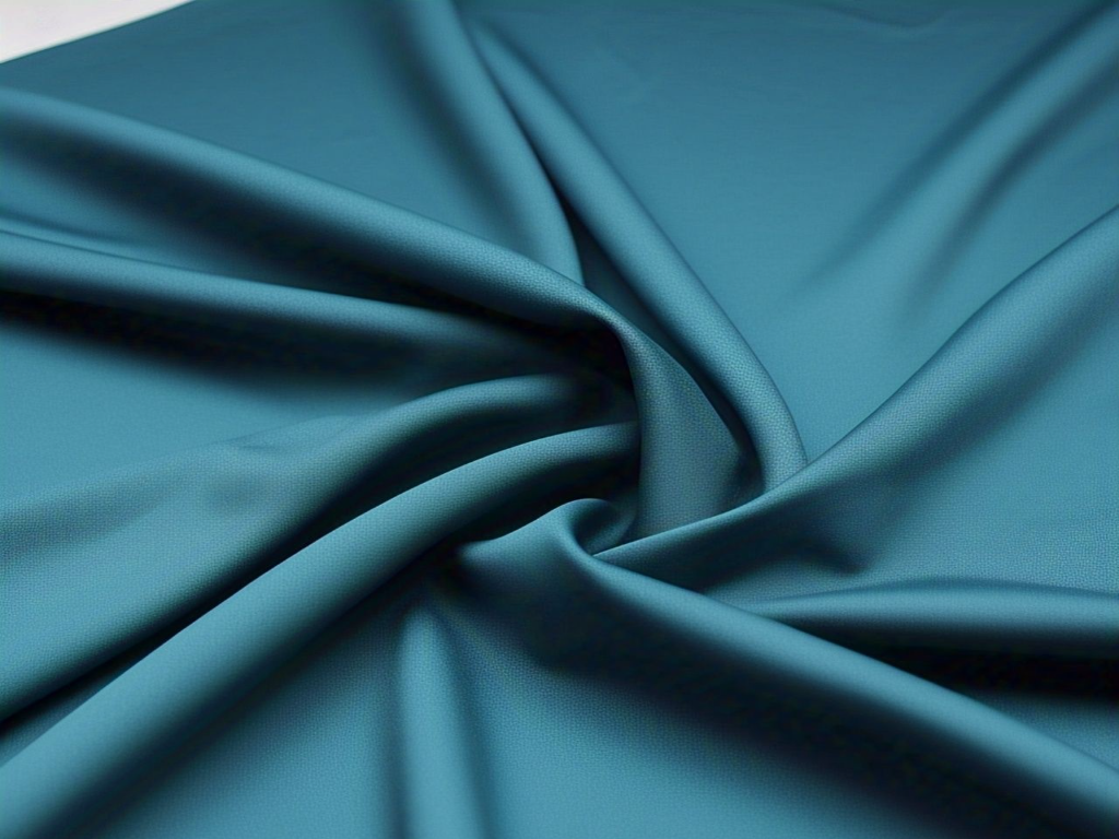 Tokiyo Teal Blue Plain Crepe Fabric