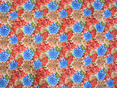 Multicolour Floral Digitally Printed Butter Crepe Fabric