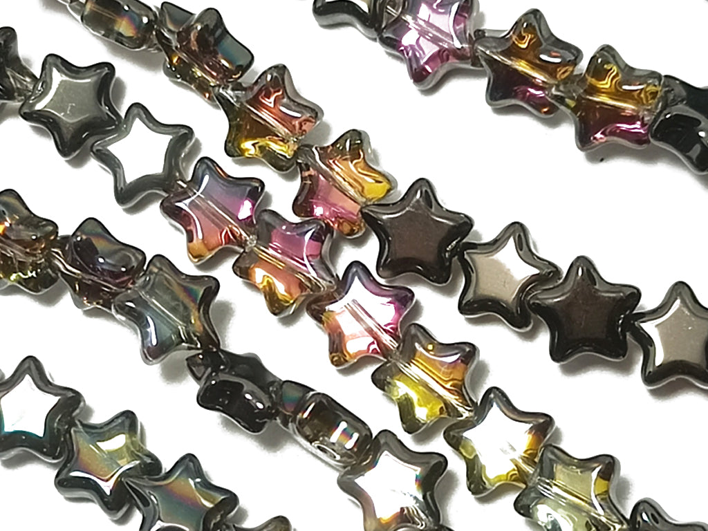 Multicolor Star Shaped Designer Glass Beads