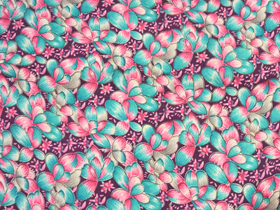 Burgundy Floral Digitally Printed Butter Crepe Fabric