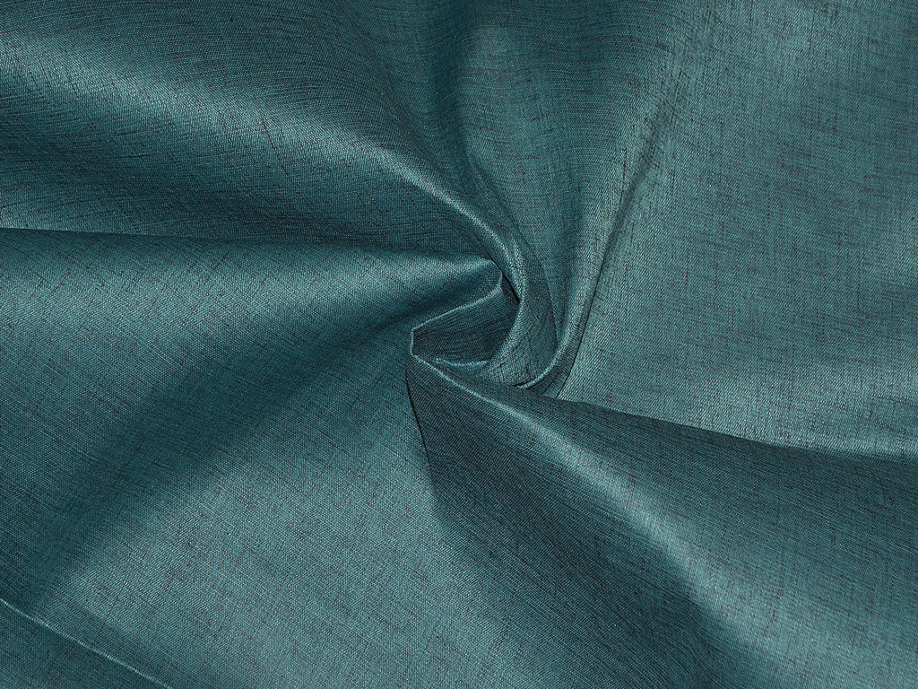 Dark Teal Dual Shade Plain Cotton Linen Fabric