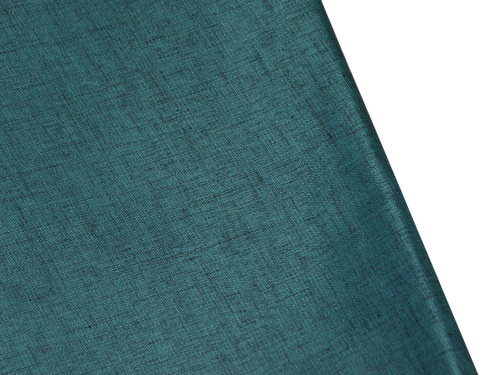 Dark Teal Dual Shade Plain Cotton Linen Fabric