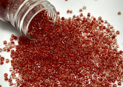 Red Inside Golden Dyed Round Rocailles Glass Seed Beads (Wholesale)