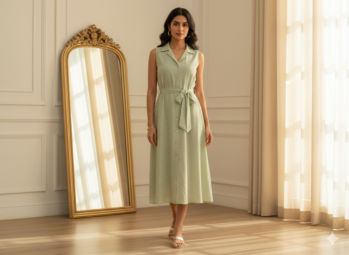 एप्पल ग्रीन प्लेन 60 ग्राम जॉर्जेट फ़ैब्रिक