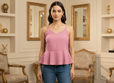 हल्का गुलाबी सादा 60 ग्राम जॉर्जेट कपड़ा