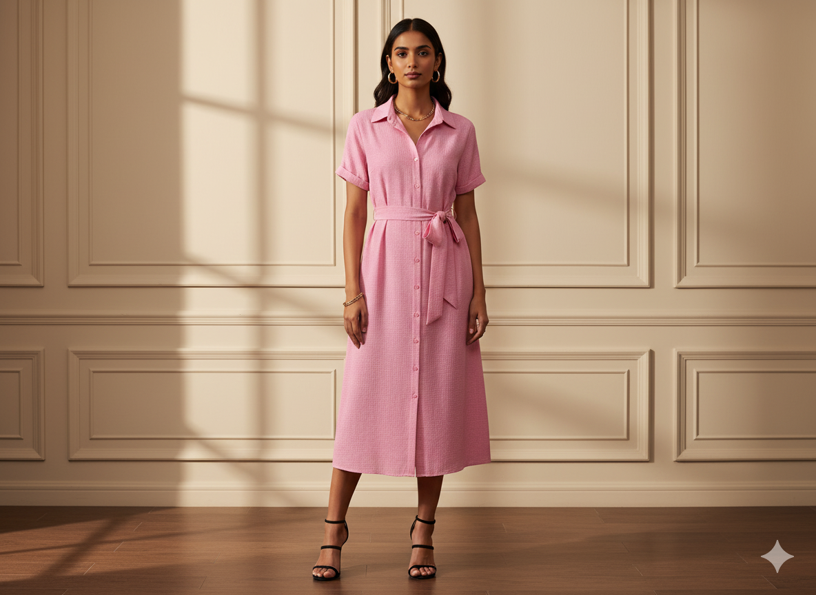 हल्का गुलाबी सादा 60 ग्राम जॉर्जेट कपड़ा