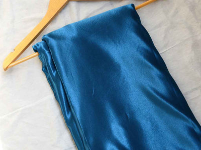 Blue Plain Moss Satin Fabric