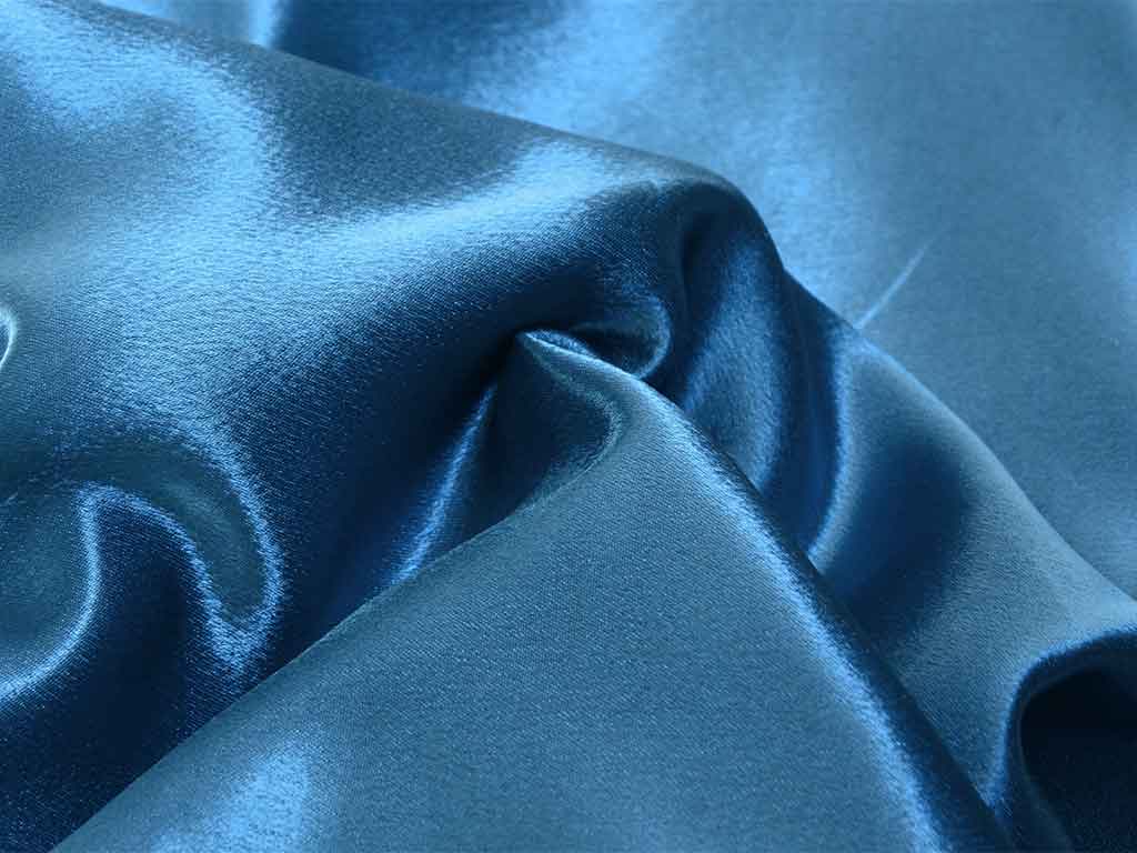 Blue Plain Moss Satin Fabric