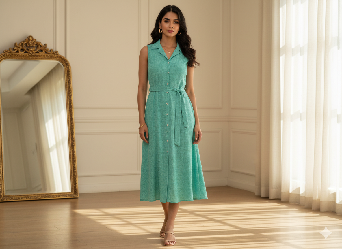 हल्का फ़िरोज़ा सादा 60 ग्राम जॉर्जेट कपड़ा