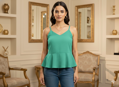 हल्का फ़िरोज़ा सादा 60 ग्राम जॉर्जेट कपड़ा