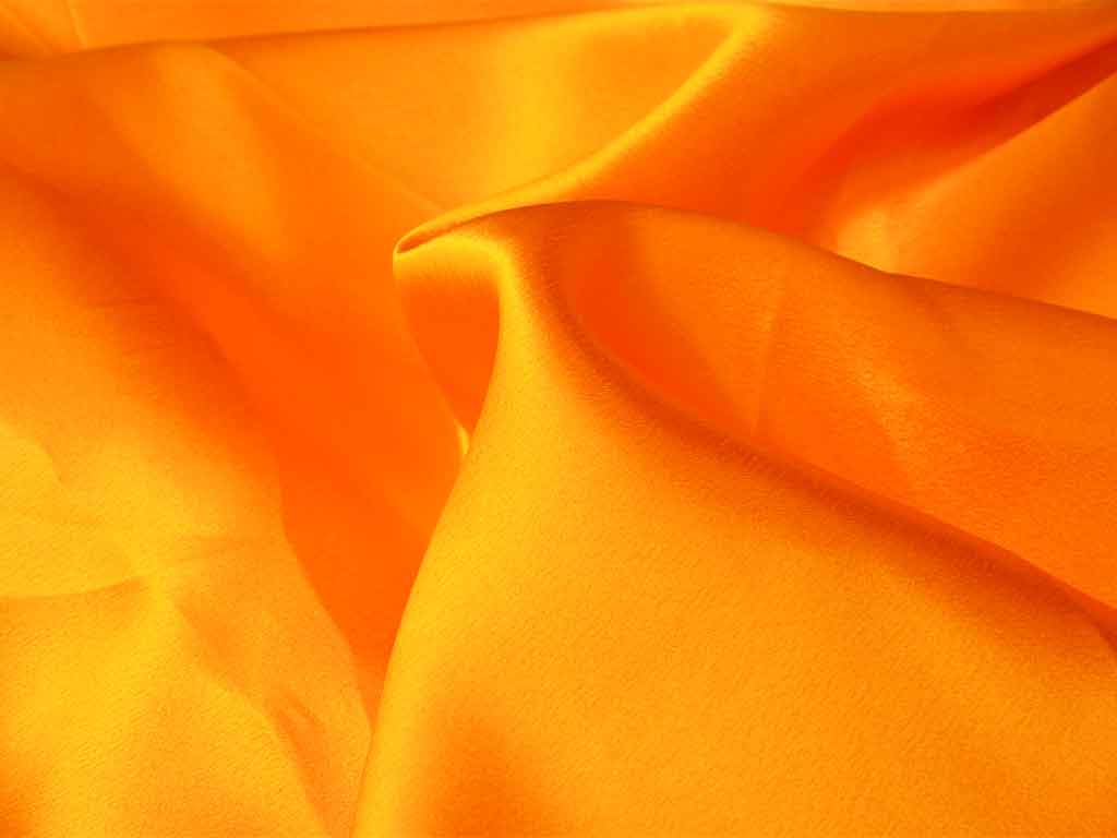 Orange Plain Moss Satin Fabric