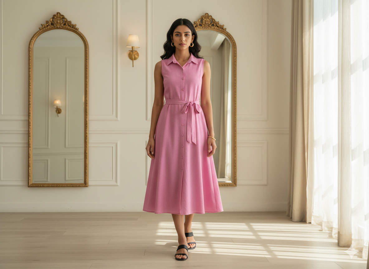 पैंथर पिंक प्लेन 60 ग्राम जॉर्जेट फ़ैब्रिक