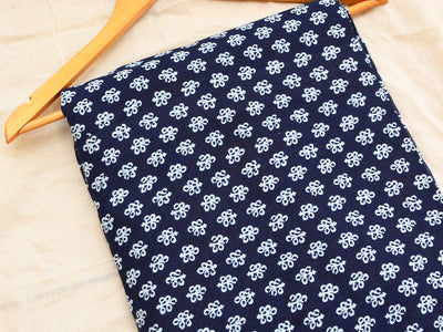 Indigo Blue Ajrakh Pure Cotton Fabric
