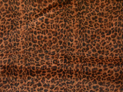 Light Brown Leopard Digital Printed Liquid Organza Fabric