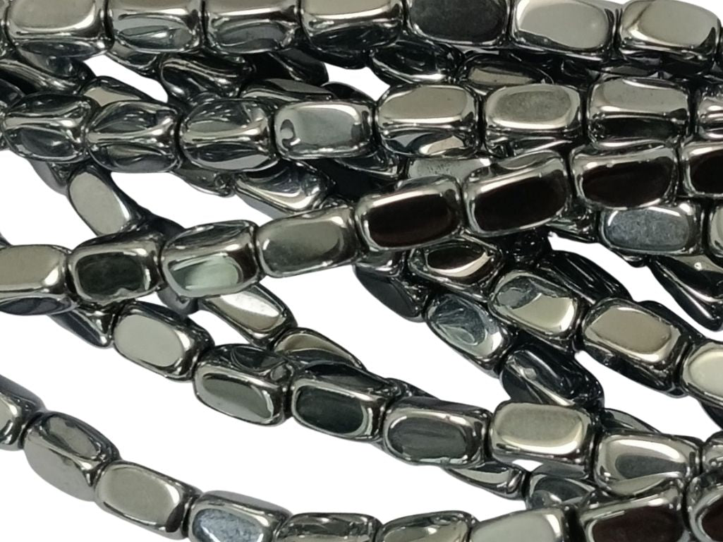 Silver Oval Shaped Haemetite Metal Beads