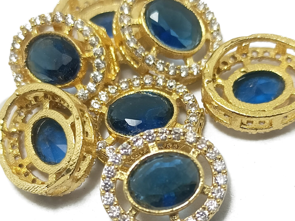 Blue & Golden AD Quality Kundan Stones