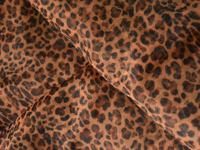 Light Brown Leopard Digital Printed Liquid Organza Fabric