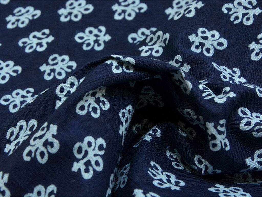 Indigo Blue Ajrakh Pure Cotton Fabric