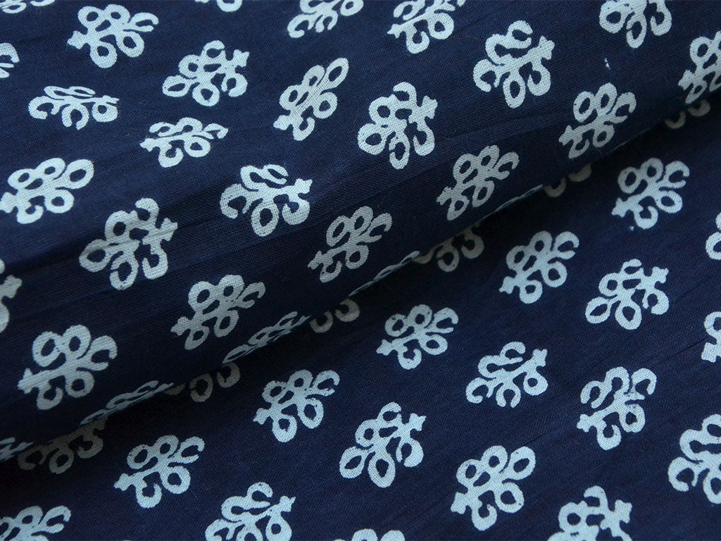 Indigo Blue Ajrakh Pure Cotton Fabric
