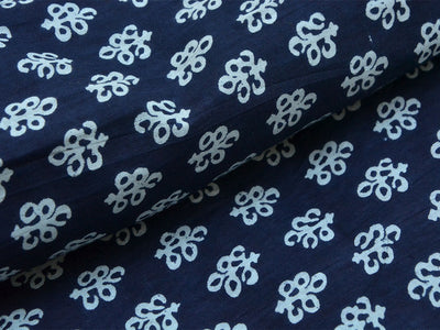 Indigo Blue Ajrakh Pure Cotton Fabric