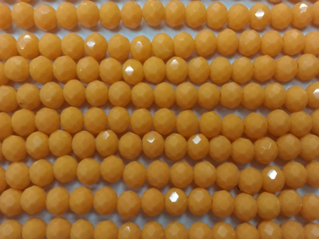 Mustard Tyre Crystal Glass Beads (Wholesale