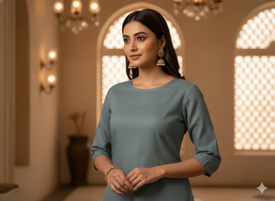 Grey Plain 100% Pure Mul Mul Cotton