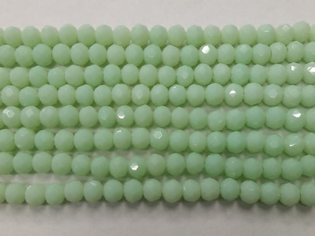 Mint Green Tyre Crystal Glass Beads