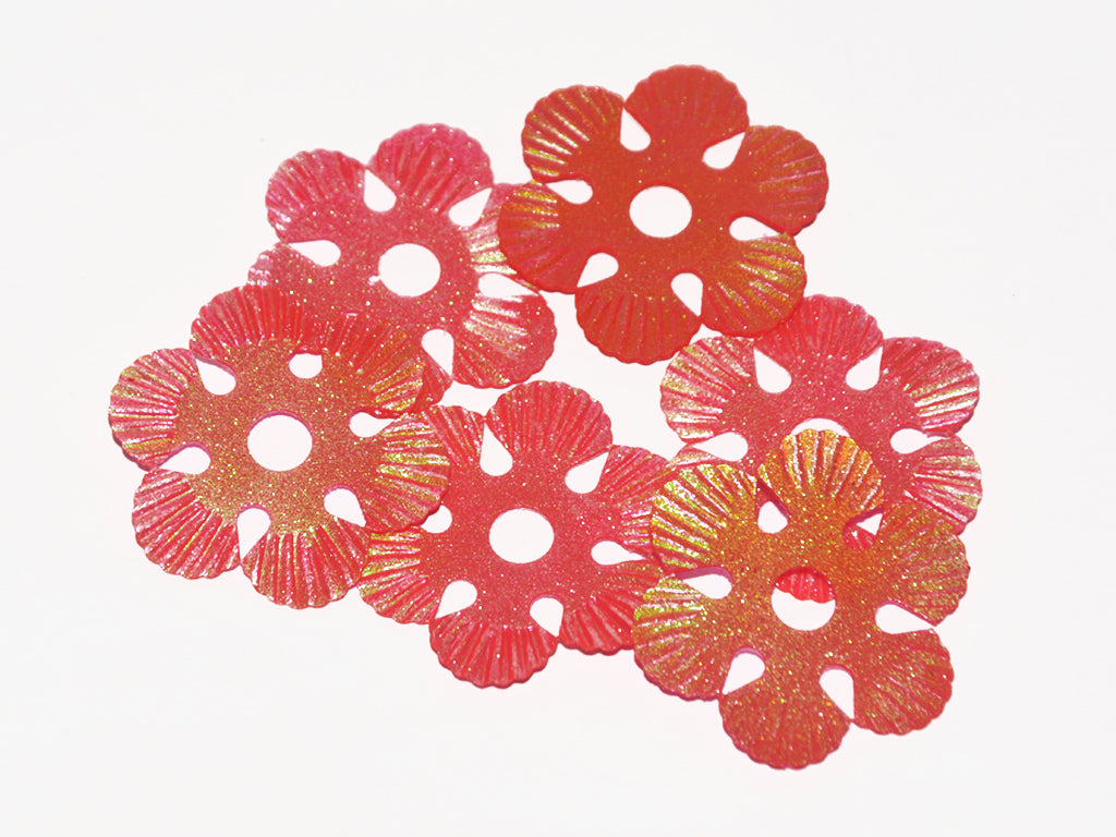 Orange & Pink Rainbow Large Flower Shaped Sequins