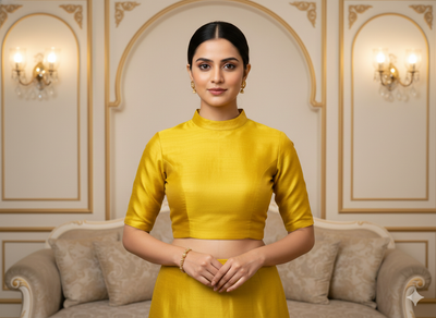 Yellow Plain Bangalore Raw Silk Fabric  (Wholesale)