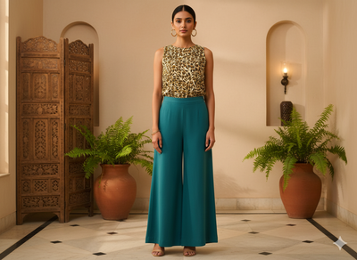 Cream Leopard Digitally Printed Butter Crepe Fabric