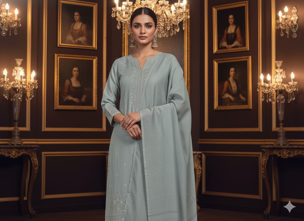 Grey Plain 100% Pure Mul Mul Cotton