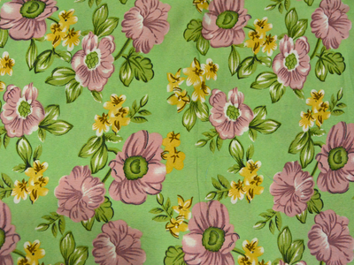 Light Green Floral Digitally Printed Butter Crepe Fabric