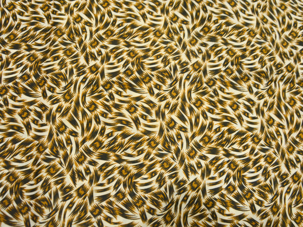 Cream Leopard Digitally Printed Butter Crepe Fabric