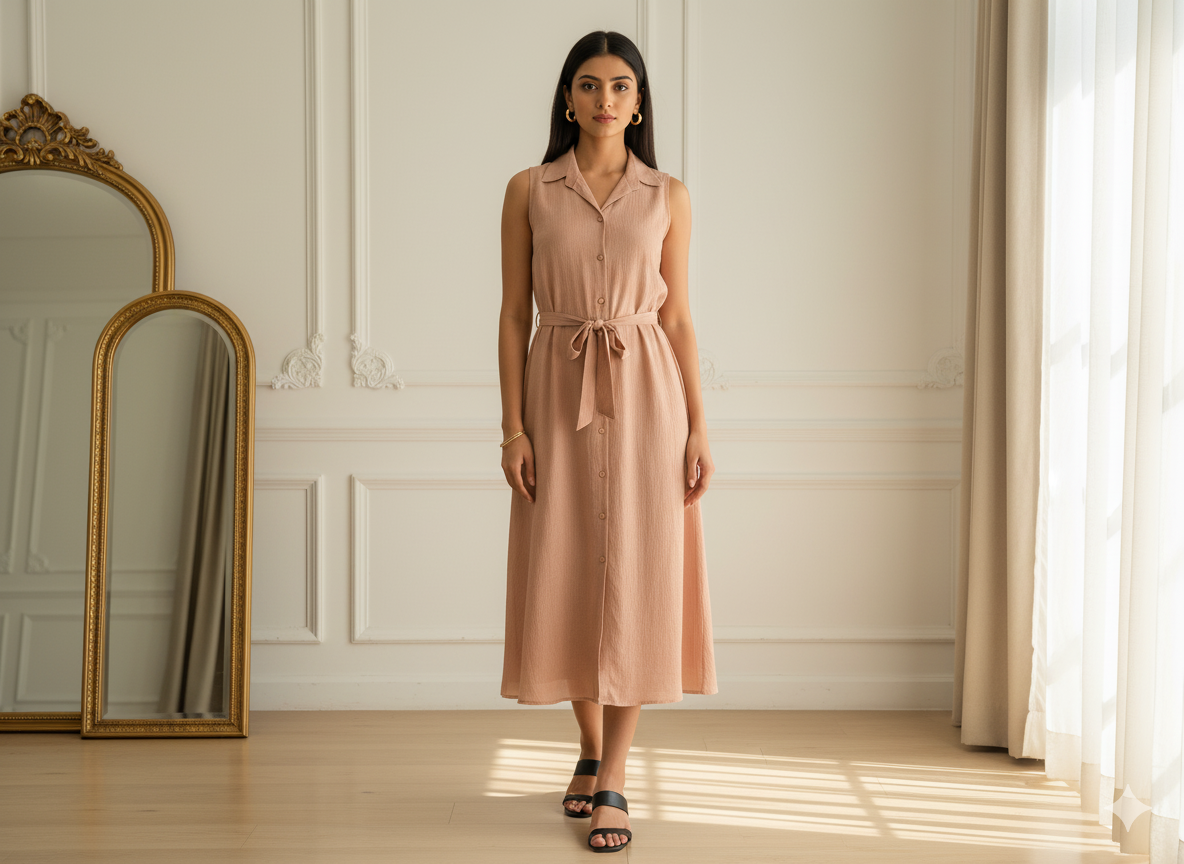 बडिंग पीच प्लेन 60 ग्राम जॉर्जेट फ़ैब्रिक (थोक)