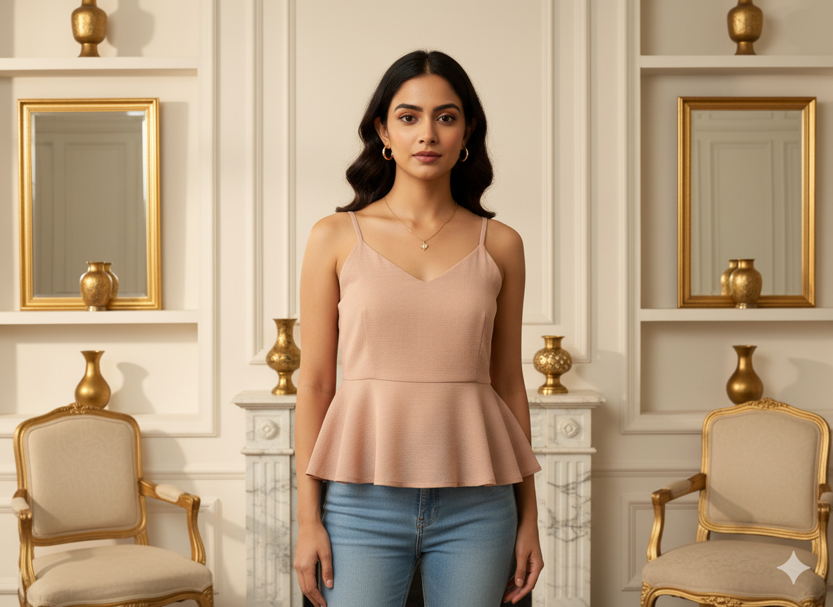 बडिंग पीच प्लेन 60 ग्राम जॉर्जेट फ़ैब्रिक (थोक)