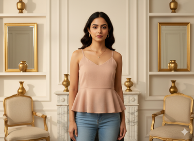 बडिंग पीच प्लेन 60 ग्राम जॉर्जेट फ़ैब्रिक (थोक)