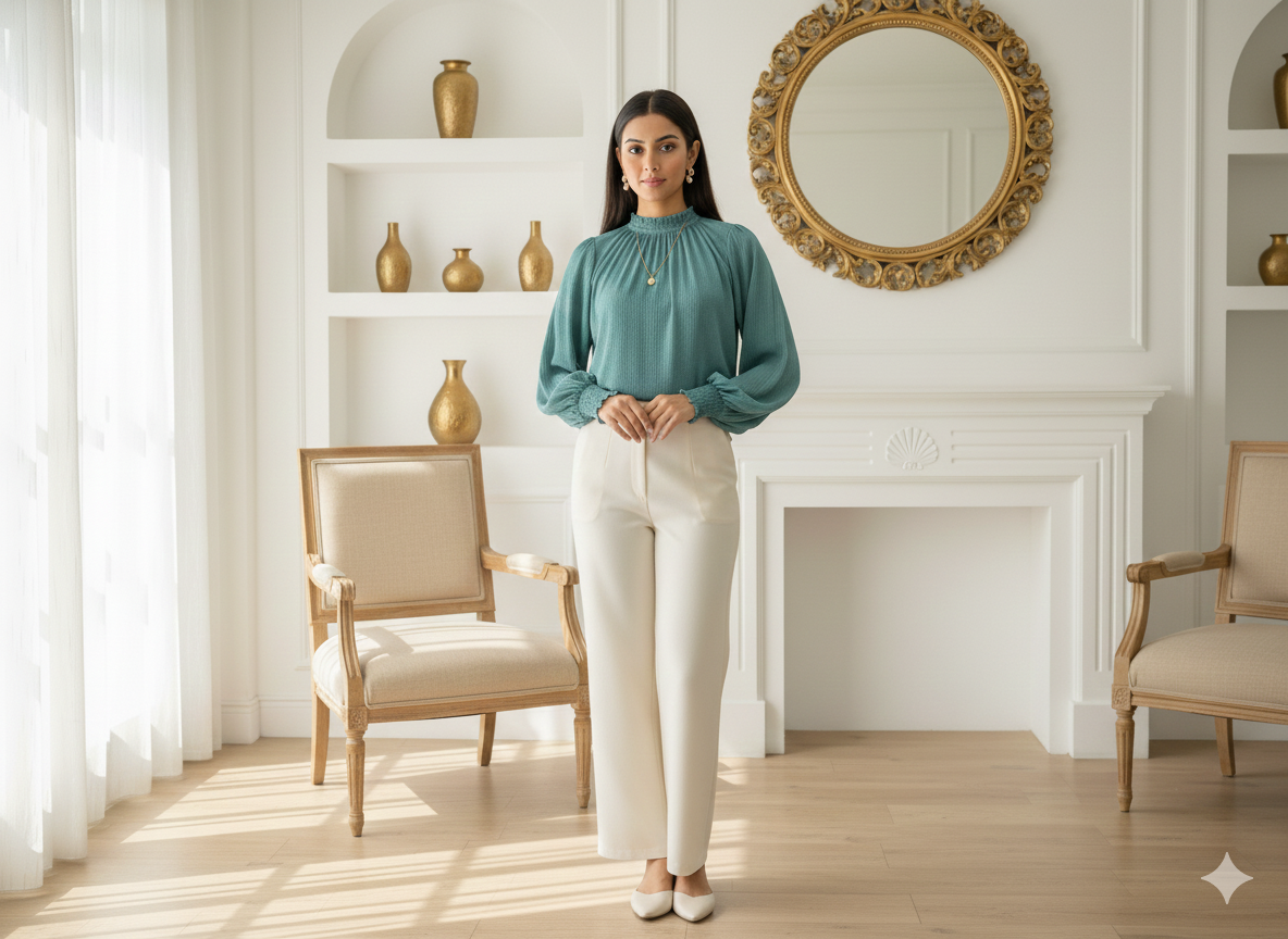 हल्का समुद्री नीला सादा 60 ग्राम जॉर्जेट कपड़ा