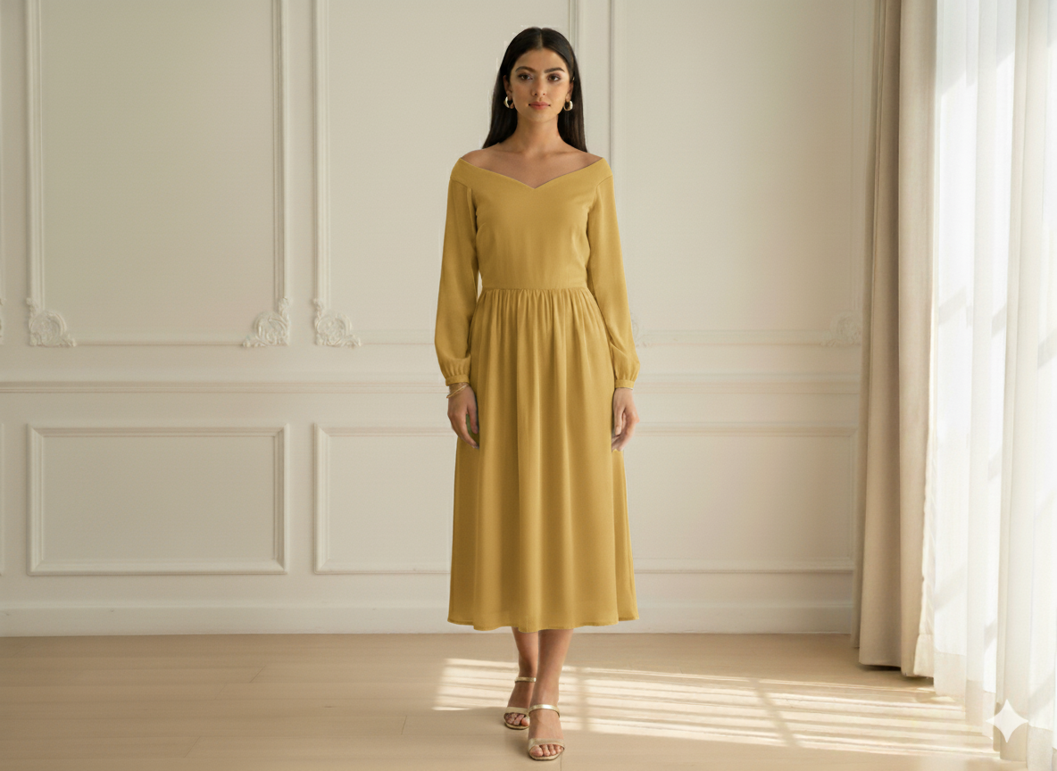 हल्का पीला सादा 60 ग्राम जॉर्जेट कपड़ा