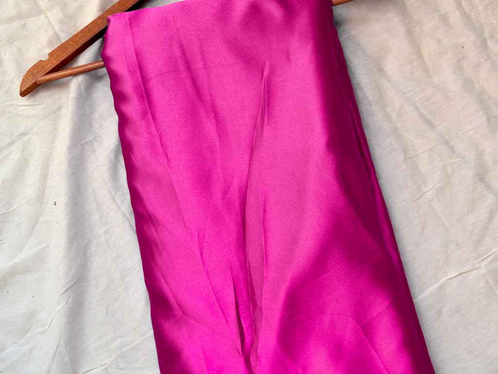Hot Pink Plain Moss Satin Fabric
