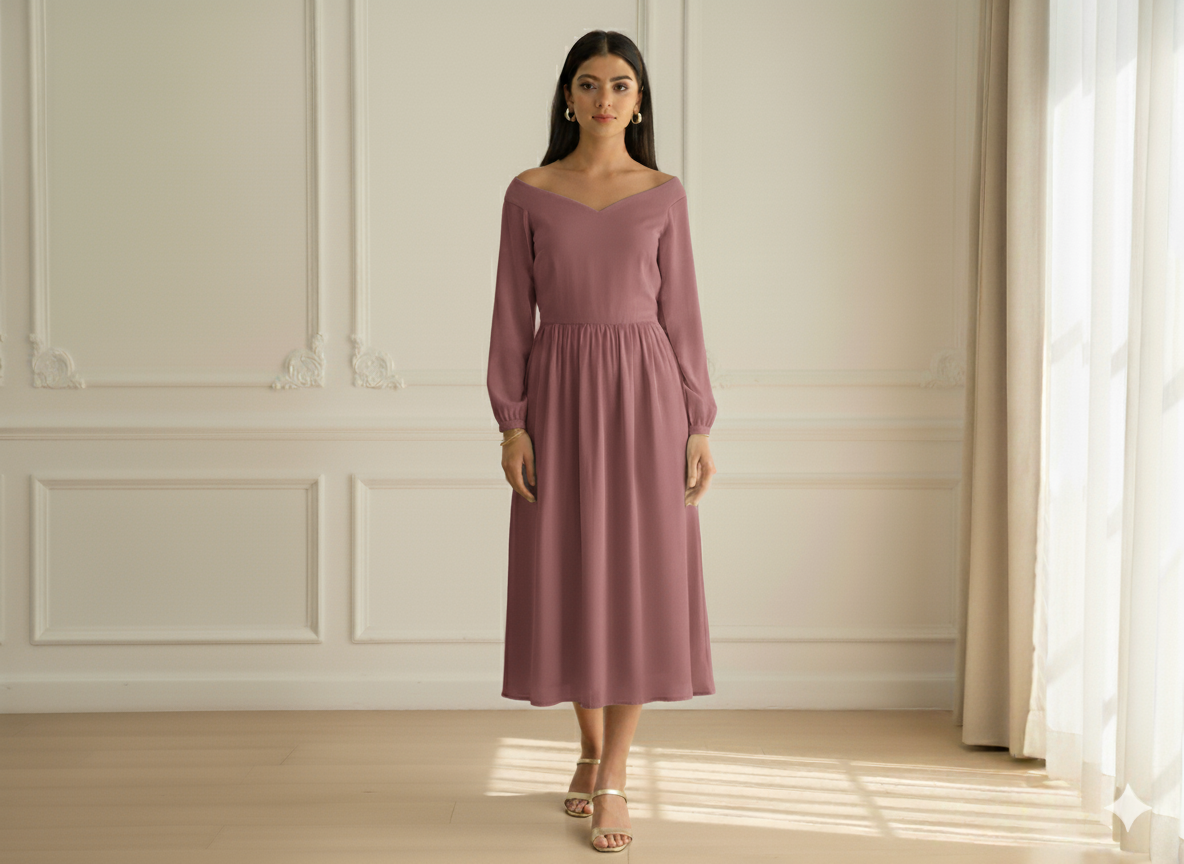 वाटरमलॉन गुलाबी सादा 60 ग्राम जॉर्जेट कपड़ा