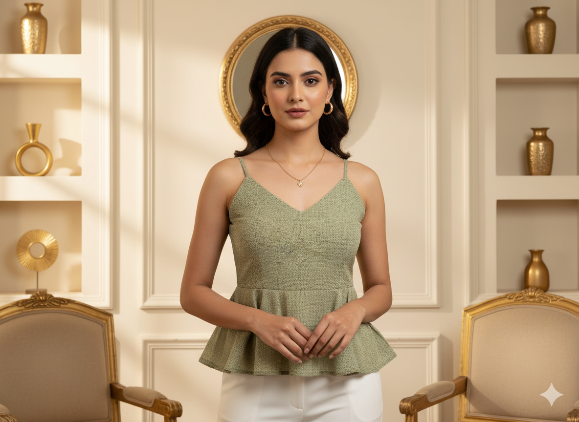 पिस्ता हरा सादा 60 ग्राम जॉर्जेट कपड़ा