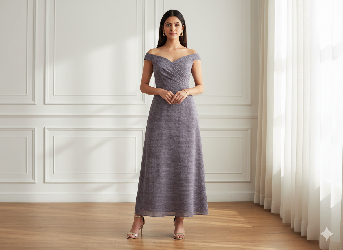 हल्का बैंगनी सादा 60 ग्राम जॉर्जेट कपड़ा