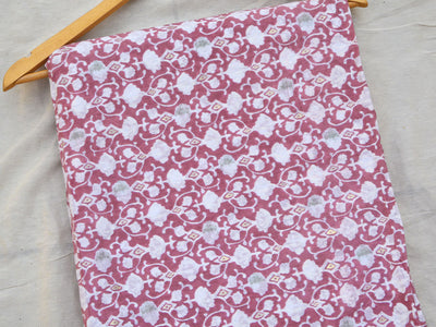 Purple Ajrak Printed Pure Mul Mul Cotton Fabrics