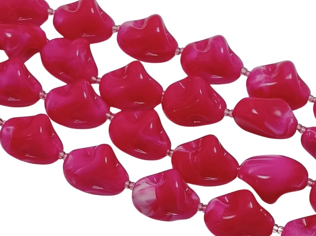 Dark Pink Irregular Shaped Resin Beads