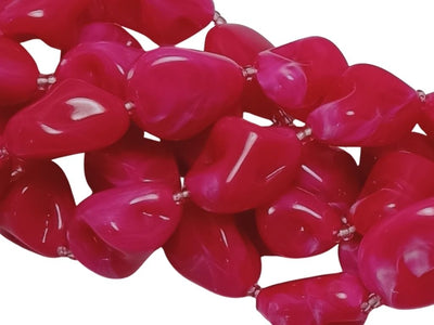 Dark Pink Irregular Shaped Resin Beads