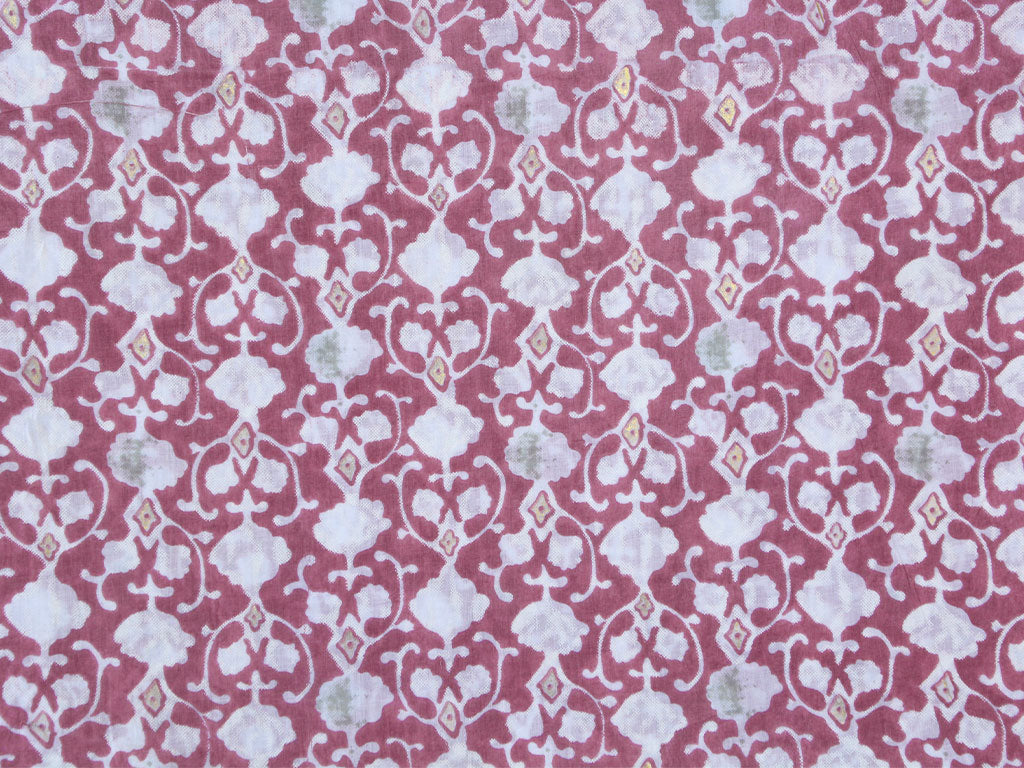 Purple Ajrak Printed Pure Mul Mul Cotton Fabrics
